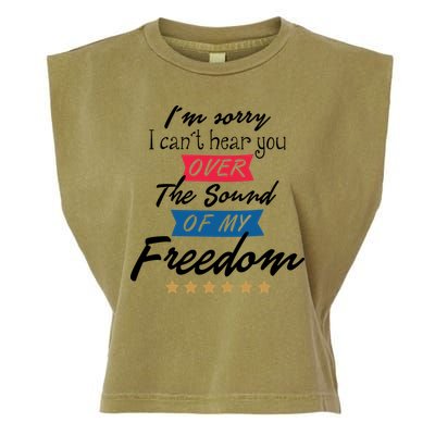 4th Of July Free Sound Of My Freedom Garment-Dyed Women's Muscle Tee
