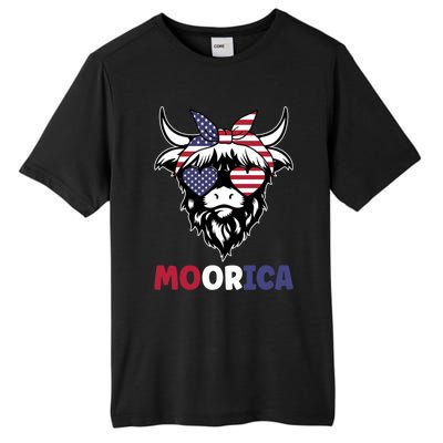 4th Of July Red White And Moo Patriotic Cow Farmer Gift Tall Fusion ChromaSoft Performance T-Shirt