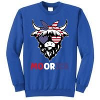 4th Of July Red White And Moo Patriotic Cow Farmer Gift Tall Sweatshirt