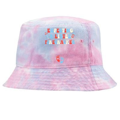 4th of July Pregnancy Expecting A Little Firecracker Groovy Tie-Dyed Bucket Hat