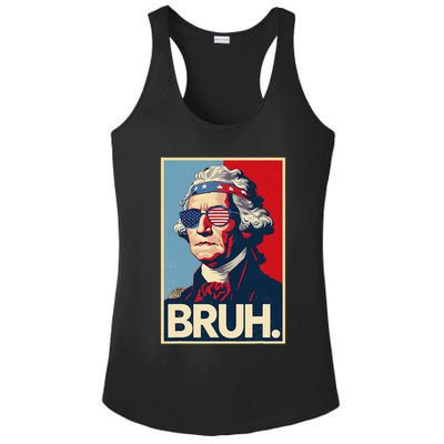 4th Of July 2025 George Washington Bruh Ladies PosiCharge Competitor Racerback Tank