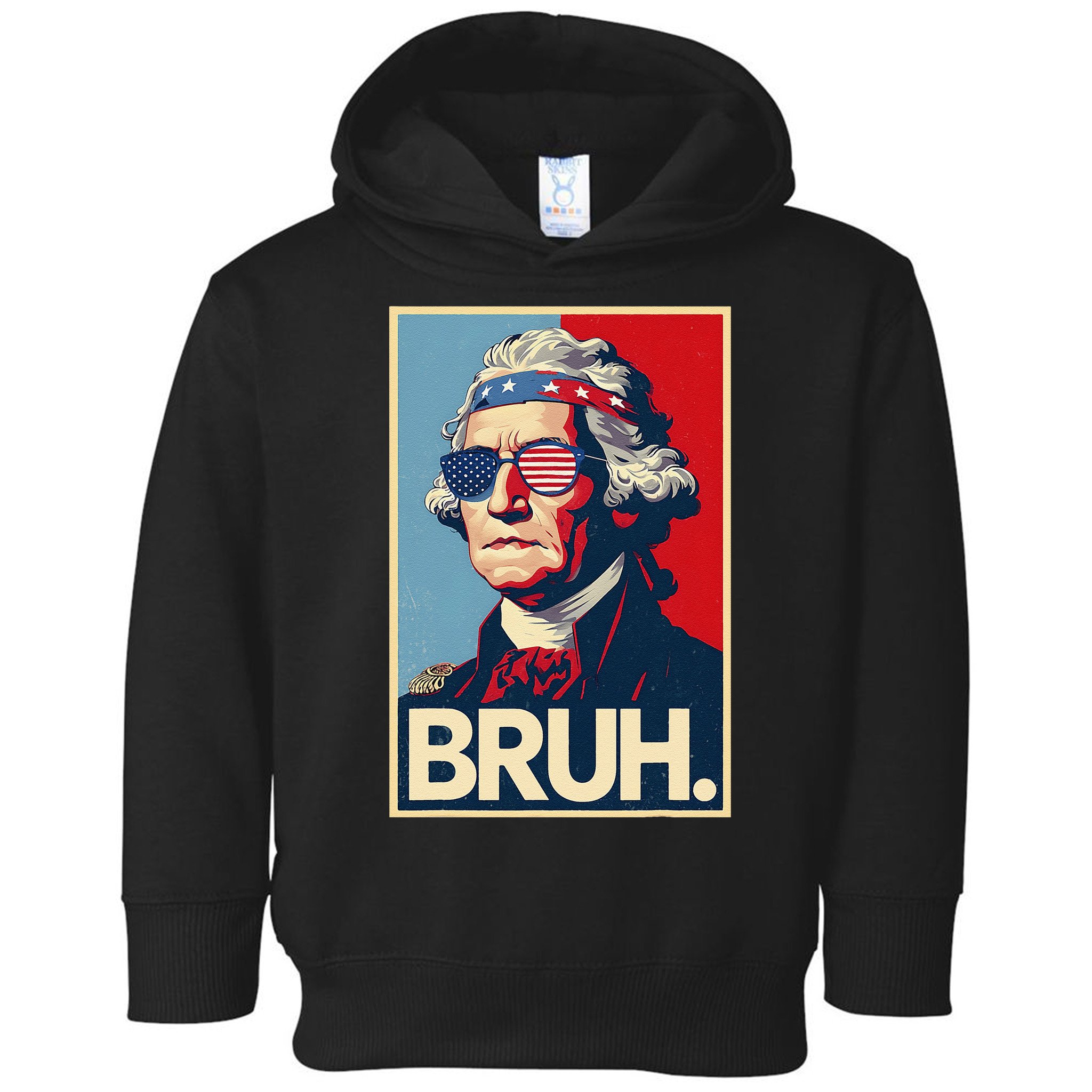 4th Of July 2025 George Washington Bruh Toddler Hoodie