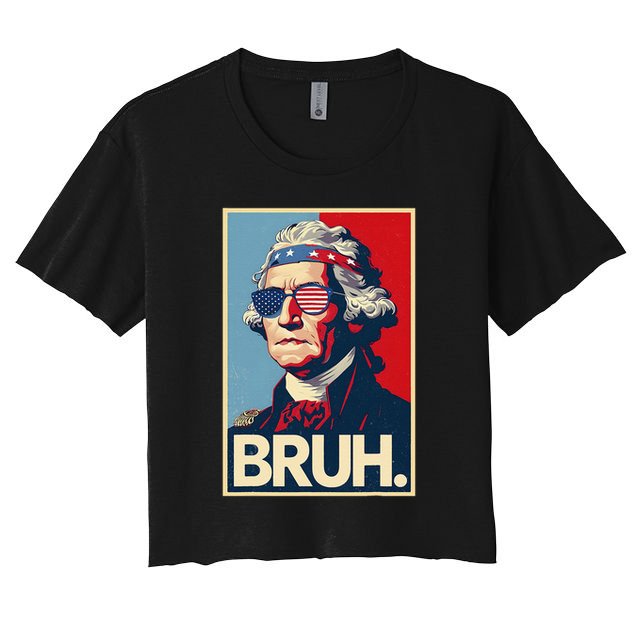 4th Of July 2025 George Washington Bruh Crop Top