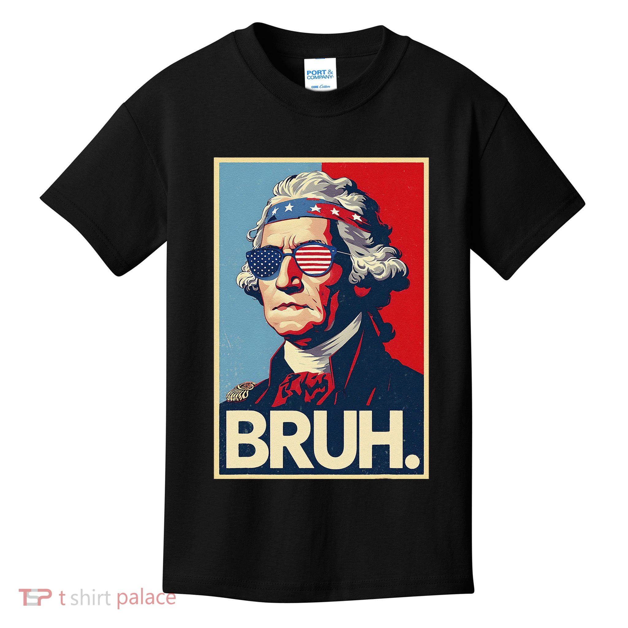 4th Of July 2025 George Washington Bruh Kids T-Shirt