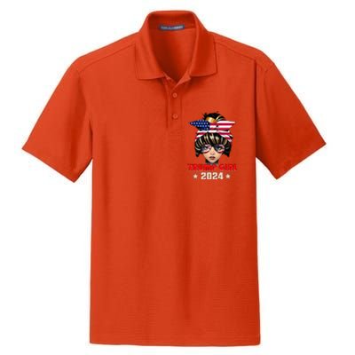 4th Of July Trump 45 47 Trump Girl 2024 Dry Zone Grid Polo