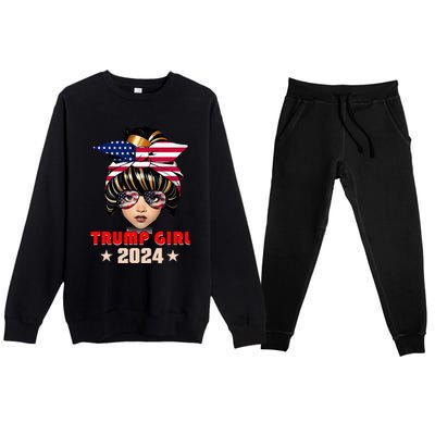 4th Of July Trump 45 47 Trump Girl 2024 Premium Crewneck Sweatsuit Set