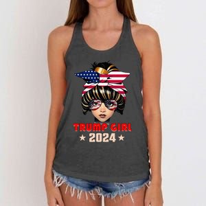 4th Of July Trump 45 47 Trump Girl 2024 Women's Knotted Racerback Tank