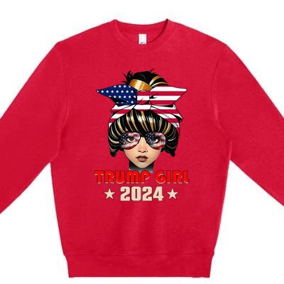 4th Of July Trump 45 47 Trump Girl 2024 Premium Crewneck Sweatshirt