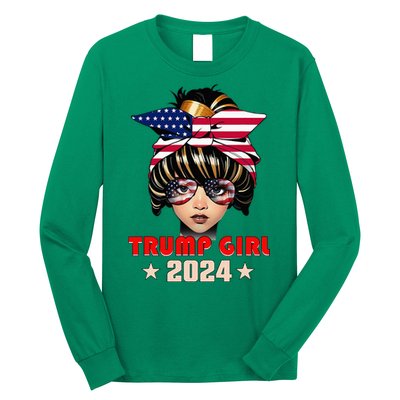 4th Of July Trump 45 47 Trump Girl 2024 Long Sleeve Shirt