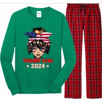 4th Of July Trump 45 47 Trump Girl 2024 Long Sleeve Pajama Set