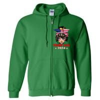 4th Of July Trump 45 47 Trump Girl 2024 Full Zip Hoodie