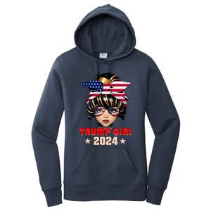 4th Of July Trump 45 47 Trump Girl 2024 Women's Pullover Hoodie