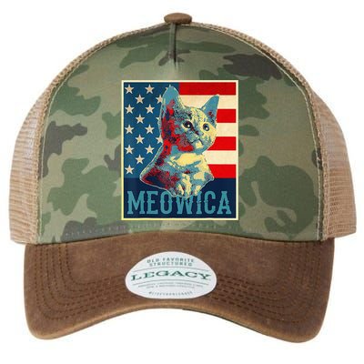 4th of July Meowica Kitty Cat Legacy Tie Dye Trucker Hat