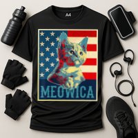 4th of July Meowica Kitty Cat Cooling Performance Crew T-Shirt