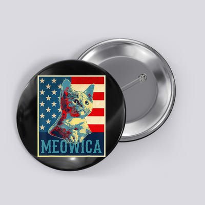 4th of July Meowica Kitty Cat Button