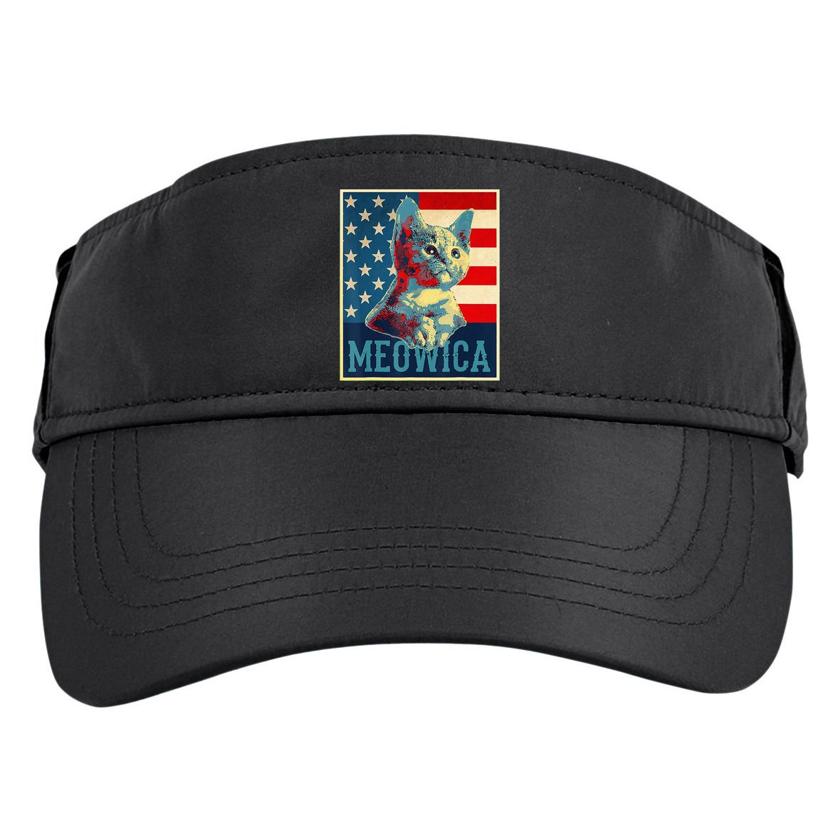 4th of July Meowica Kitty Cat Adult Drive Performance Visor