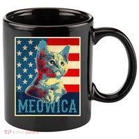 4th of July Meowica Kitty Cat 11oz C Handle Ceramic Mug