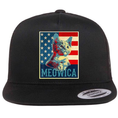 4th of July Meowica Kitty Cat Flatbill Hat