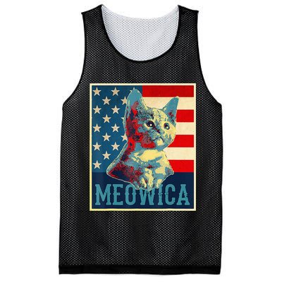 4th of July Meowica Kitty Cat Mesh Reversible Basketball Jersey Tank