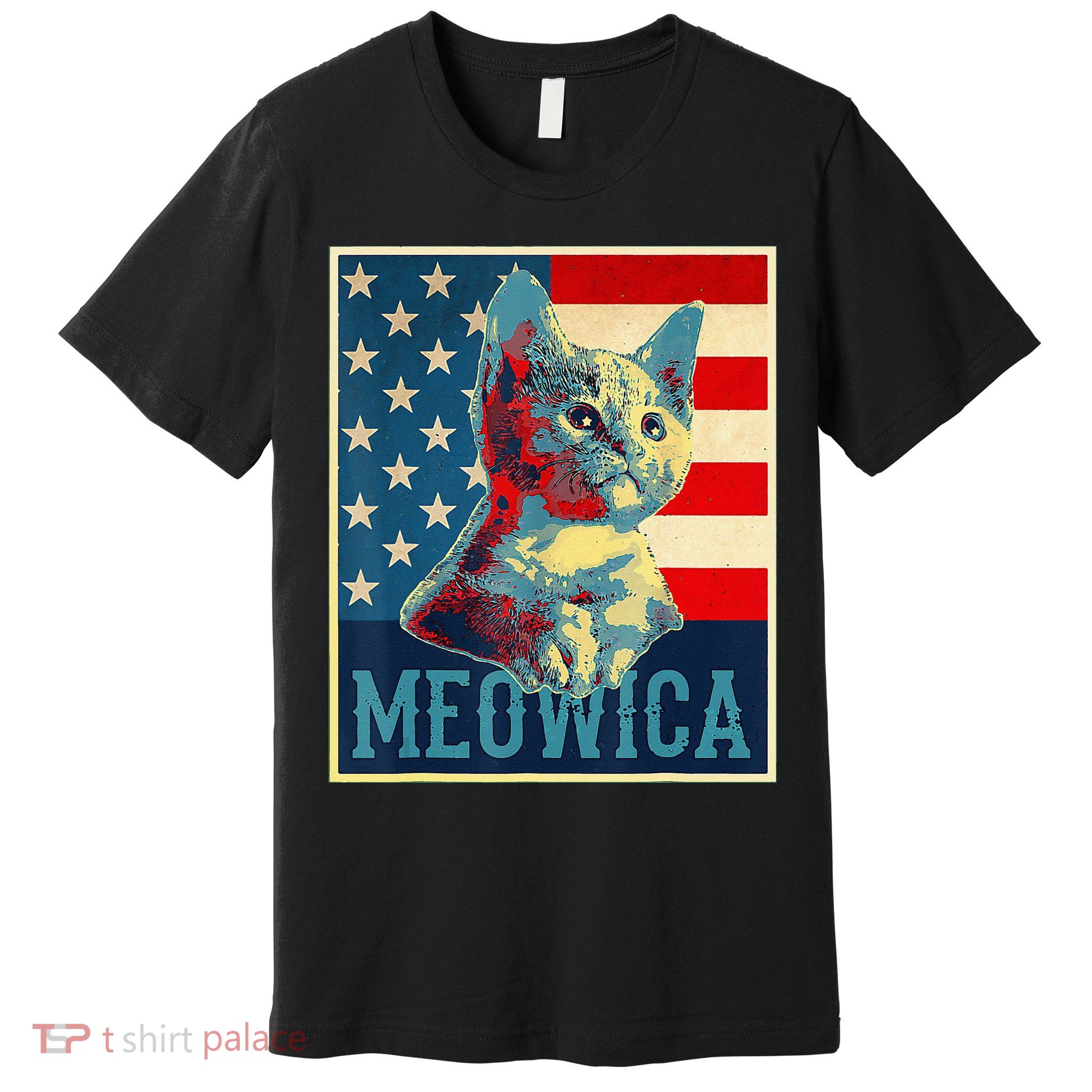 4th of July Meowica Kitty Cat Premium T-Shirt