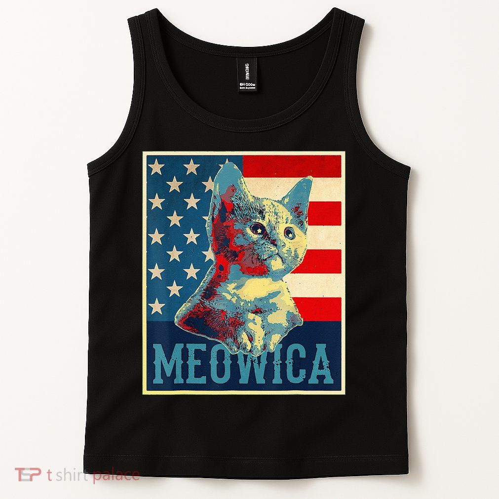 4th of July Meowica Kitty Cat Tank Top