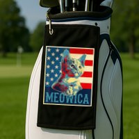 4th of July Meowica Kitty Cat Golf Towel