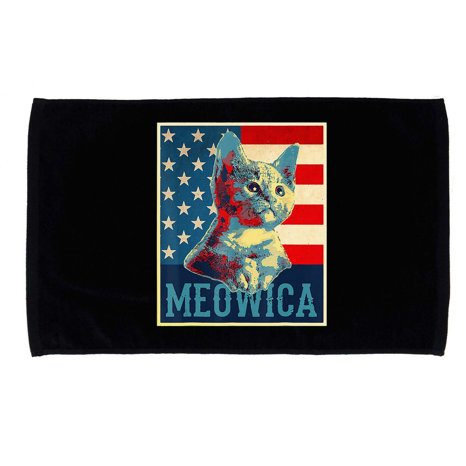4th of July Meowica Kitty Cat Microfiber Hand Towel