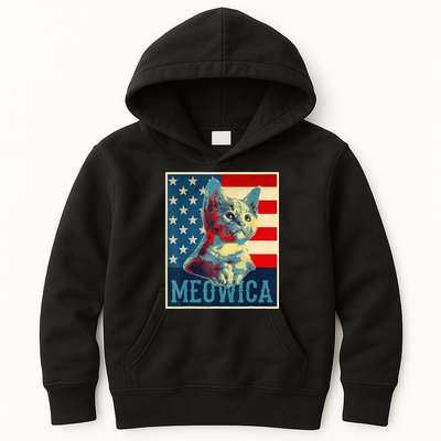 4th of July Meowica Kitty Cat Kids Hoodie