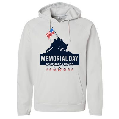 4th Of July Remember And Honor Memorial Day Gift For Veteran Performance Fleece Hoodie