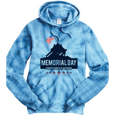 4th Of July Remember And Honor Memorial Day Gift For Veteran Tie Dye Hoodie