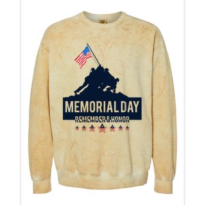 4th Of July Remember And Honor Memorial Day Gift For Veteran Colorblast Crewneck Sweatshirt