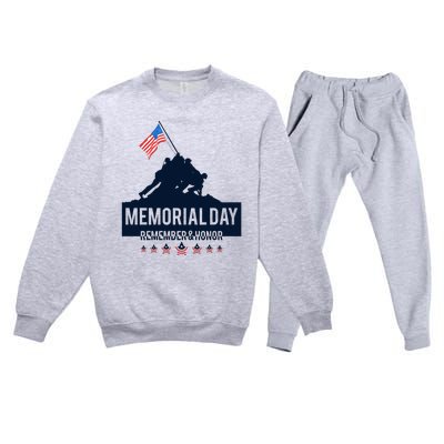 4th Of July Remember And Honor Memorial Day Gift For Veteran Premium Crewneck Sweatsuit Set