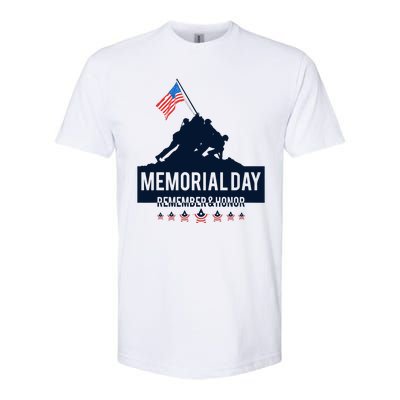 4th Of July Remember And Honor Memorial Day Gift For Veteran Softstyle CVC T-Shirt