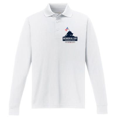 4th Of July Remember And Honor Memorial Day Gift For Veteran Performance Long Sleeve Polo