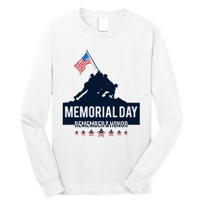 4th Of July Remember And Honor Memorial Day Gift For Veteran Long Sleeve Shirt