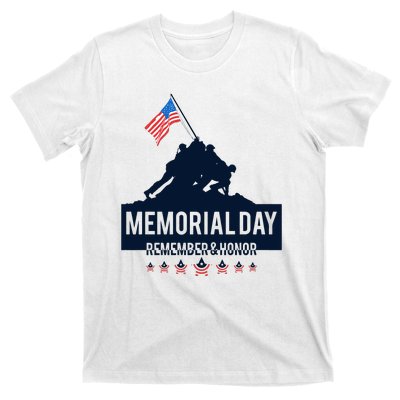 4th Of July Remember And Honor Memorial Day Gift For Veteran T-Shirt