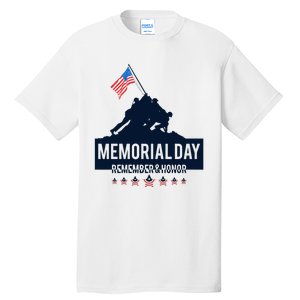 4th Of July Remember And Honor Memorial Day Gift For Veteran Tall T-Shirt