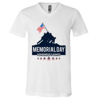 4th Of July Remember And Honor Memorial Day Gift For Veteran V-Neck T-Shirt