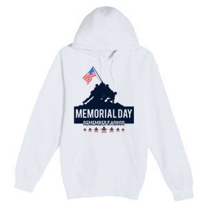 4th Of July Remember And Honor Memorial Day Gift For Veteran Premium Pullover Hoodie