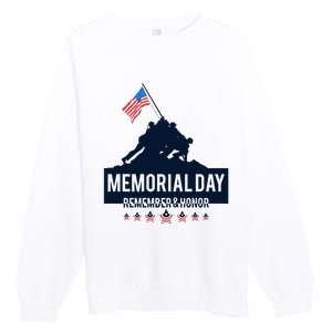 4th Of July Remember And Honor Memorial Day Gift For Veteran Premium Crewneck Sweatshirt