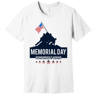 4th Of July Remember And Honor Memorial Day Gift For Veteran Premium T-Shirt