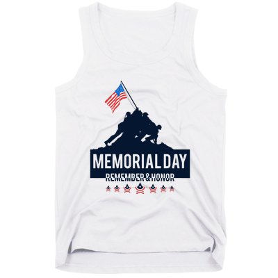 4th Of July Remember And Honor Memorial Day Gift For Veteran Tank Top