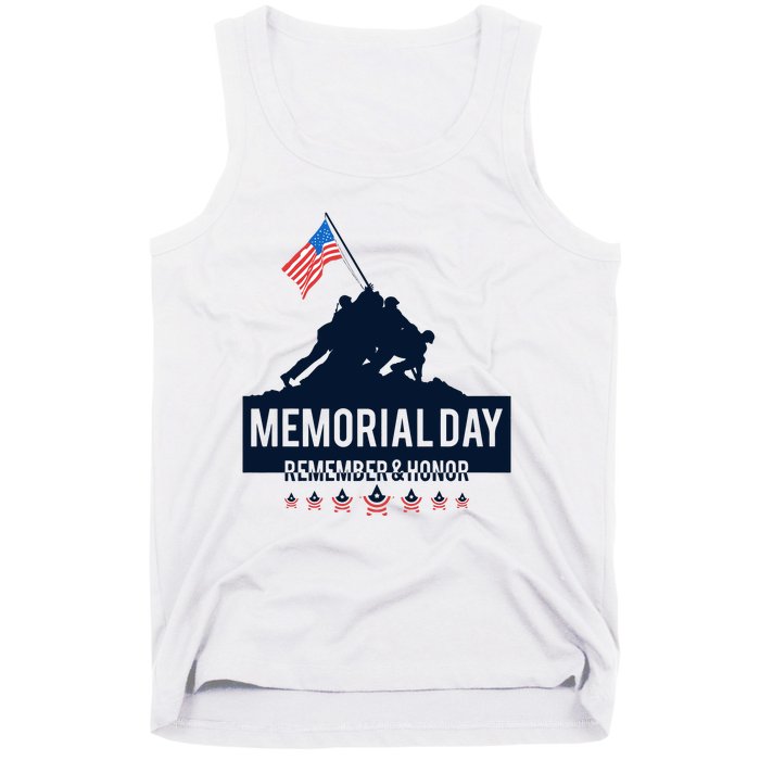 4th Of July Remember And Honor Memorial Day Gift For Veteran Tank Top