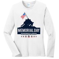 4th Of July Remember And Honor Memorial Day Gift For Veteran Ladies Long Sleeve Shirt