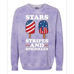 4th Of July Ice Cream Patriotic Ice Cream Cone Usa Ice Cream Great Gift Colorblast Crewneck Sweatshirt