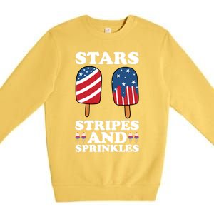 4th Of July Ice Cream Patriotic Ice Cream Cone Usa Ice Cream Great Gift Premium Crewneck Sweatshirt