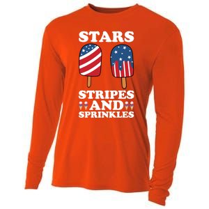 4th Of July Ice Cream Patriotic Ice Cream Cone Usa Ice Cream Great Gift Cooling Performance Long Sleeve Crew