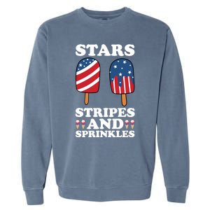 4th Of July Ice Cream Patriotic Ice Cream Cone Usa Ice Cream Great Gift Garment-Dyed Sweatshirt