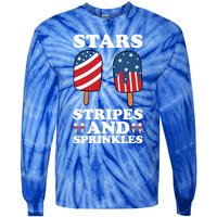 4th Of July Ice Cream Patriotic Ice Cream Cone Usa Ice Cream Great Gift Tie-Dye Long Sleeve Shirt