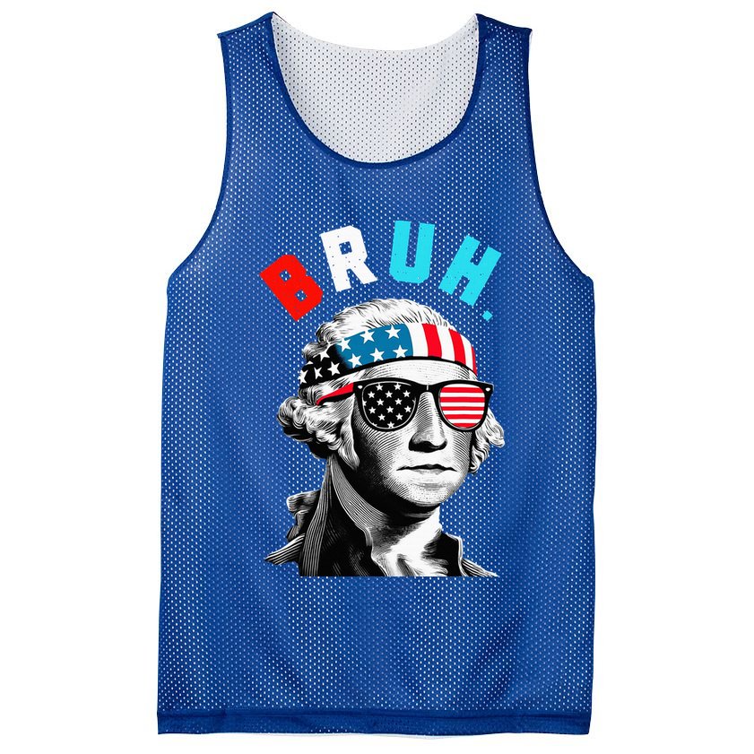 4th Of July 2024 George Washington Bruh Mesh Reversible Basketball Jersey Tank